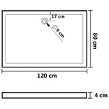 NNEVL Rectangular ABS Shower Base Tray Black 80x120 cm