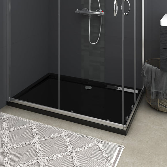 NNEVL Rectangular ABS Shower Base Tray Black 80x120 cm