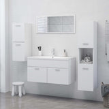 NNEVL Bathroom Cabinet White 30x30x130 cm Engineered Wood