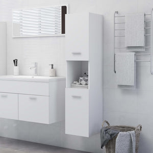 NNEVL Bathroom Cabinet White 30x30x130 cm Engineered Wood