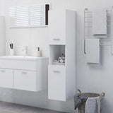 NNEVL Bathroom Cabinet White 30x30x130 cm Engineered Wood