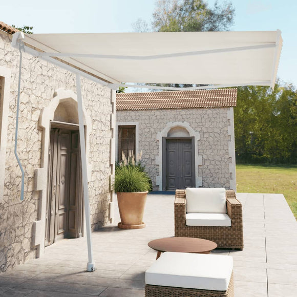 NNEVL Awning Post Set White 300x245 cm Iron