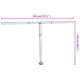 NNEVL Awning Post Set White 450x245 cm Iron