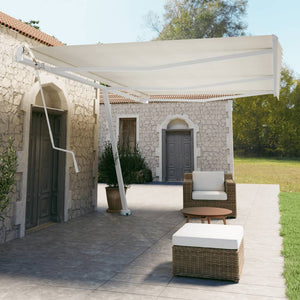 NNEVL Awning Post Set White 600x245 cm Iron