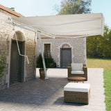 NNEVL Awning Post Set White 600x245 cm Iron