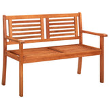 NNEVL 2-Seater Garden Bench with Cushion 120 cm Solid Wood Eucalyptus