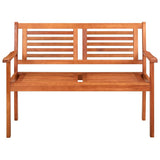 NNEVL 2-Seater Garden Bench with Cushion 120 cm Solid Wood Eucalyptus