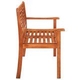 NNEVL 2-Seater Garden Bench with Cushion 120 cm Solid Wood Eucalyptus