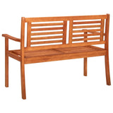 NNEVL 2-Seater Garden Bench with Cushion 120 cm Solid Wood Eucalyptus