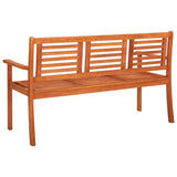 NNEVL 3-Seater Garden Bench with Cushion 150 cm Solid Eucalyptus Wood