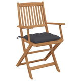 NNEVL Folding Garden Chairs 6 pcs with Cushions Solid Wood Acacia