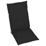 NNEVL Garden Chairs 6 pcs with Black Cushions Solid Teak Wood