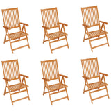 NNEVL Garden Chairs 6 pcs with Taupe Cushions Solid Teak Wood