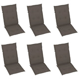 NNEVL Garden Chairs 6 pcs with Taupe Cushions Solid Teak Wood