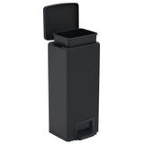 NNEVL Dustbin with Pedal Anti-fingerprint 30L Black Stainless Steel