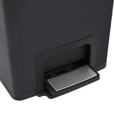 NNEVL Dustbin with Pedal Anti-fingerprint 30L Black Stainless Steel