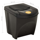 NNEVL Stackable Garbage Bin Boxes 4 pcs Anthracite 100 L Polypropylene