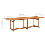 NNEVL Garden Dining Table 280x90x75 cm Solid Wood Acacia