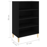 NNEVL Sideboard Black 57x35x90 cm Engineered Wood