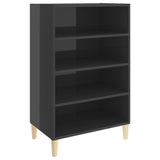 NNEVL Sideboard High Gloss Grey 57x35x90 cm Engineered Wood