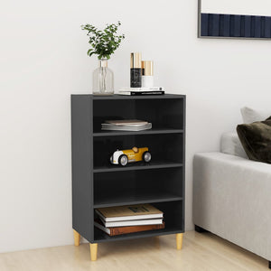 NNEVL Sideboard High Gloss Grey 57x35x90 cm Engineered Wood