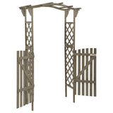 NNEVL Pergola with Gate 116x40x204 cm Grey Solid Firwood