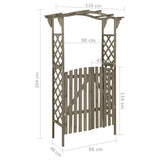 NNEVL Pergola with Gate 116x40x204 cm Grey Solid Firwood