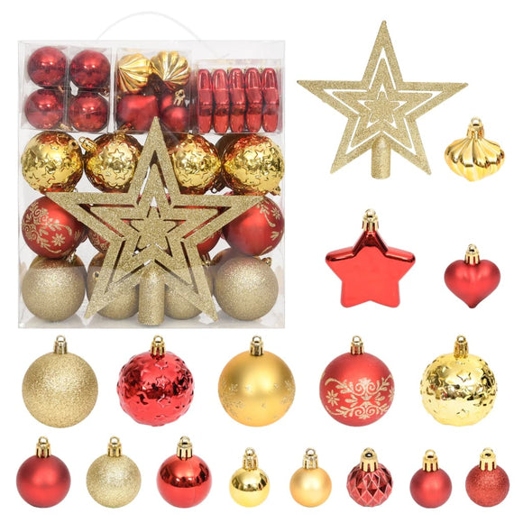 NNEVL 70 Piece Christmas Bauble Set Gold and Red