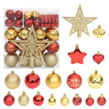 NNEVL 70 Piece Christmas Bauble Set Gold and Red