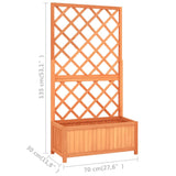 NNEVL Garden Trellis Planter Brown 70x30x135 cm Solid Firwood