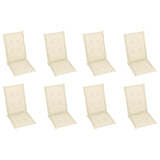 NNEVL Folding Garden Chairs with Cushions 8 pcs Solid Wood Acacia