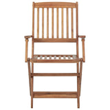 NNEVL Folding Outdoor Chairs 8 pcs Solid Wood Acacia