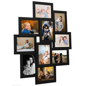 NNEVL Collage Photo Frame for Picture 10 pcs 13x18 cm Black MDF