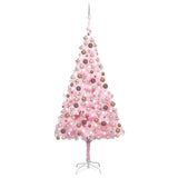 NNEVL Artificial Pre-lit Christmas Tree with Ball Set Pink 210 cm PVC