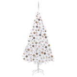 NNEVL Artificial Pre-lit Christmas Tree with Ball Set White 210 cm PVC
