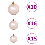 NNEVL Artificial Pre-lit Christmas Tree with Ball Set White 210 cm PVC