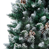 NNEVL Artificial Pre-lit Christmas Tree with Ball Set&Pine Cones 210 cm