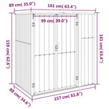 NNEVL Garden Tool Shed Anthracite 161x89x161 cm Galvanised Steel