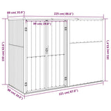 NNEVL Garden Tool Shed Green 225x89x161 cm Galvanised Steel