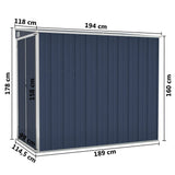 NNEVL Wall-mounted Garden Shed Anthracite 118x194x178 cm Steel