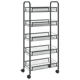 NNEVL 5-Tier Kitchen Trolley Black 46x26x105 cm Iron