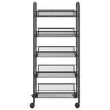 NNEVL 5-Tier Kitchen Trolley Black 46x26x105 cm Iron