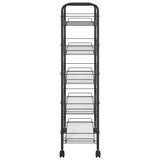 NNEVL 5-Tier Kitchen Trolley Black 46x26x105 cm Iron