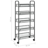 NNEVL 5-Tier Kitchen Trolley Black 46x26x105 cm Iron