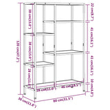 NNEVL Book Shelf 80x30x120 cm Steel and Engineered Wood