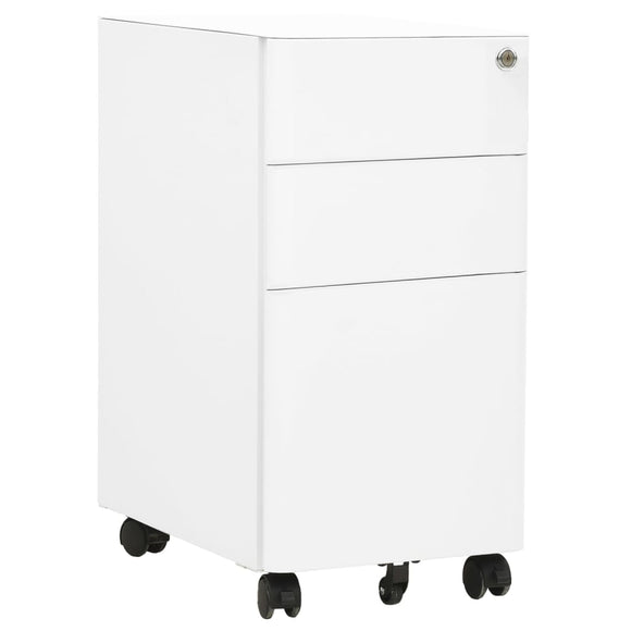 NNEVL Mobile File Cabinet White 30x45x59 cm Steel
