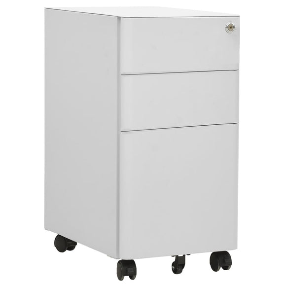 NNEVL Mobile File Cabinet Light Grey 30x45x59 cm Steel