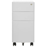 NNEVL Mobile File Cabinet Light Grey 30x45x59 cm Steel