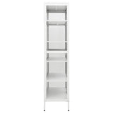 NNEVL Display Cabinet White 90x40x180 cm Steel and Tempered Glass