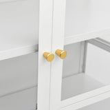 NNEVL Display Cabinet White 90x40x180 cm Steel and Tempered Glass